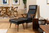 Modrest Fulton Modern Black Lounge Chair & Ottoman