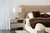 Modrest Florence Modern Beige Leatherette & Gold Nightstand Model VGVC-N2410