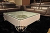 LS538 Emma Modern White Coffee Table w/ Glass Top