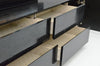 A&X Skyline Modern Black Crocodile Lacquer TV Stand