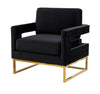Modrest Edna Modern Black Velvet & Gold Accent Chair Model VGRHRHS-AC-201-BLK