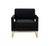 Modrest Edna Modern Black Velvet & Gold Accent Chair Model VGRHRHS-AC-201-BLK