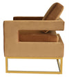 Modrest Edna Camel Velvet & Gold Accent Chair Model VGRHRHS-AC-201-BRN-CH