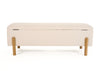 Modrest Electra - Modern Ivory Fabric + Rubberwood Bench With Storage