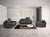 Lamod Italia Evergreen Modern Black Italian Leather Sofa Set