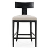 Modrest Fabien Mid Century Modern Beige Linen & Black Walnut Counter Chair Model VGRH-RHS-CZHT01-BLK