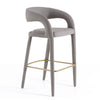Modrest Faerron - Modern Grey Leatherette Bar Chair