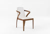 Modrest Falcon Mid-Century Walnut and Cream Dining Chair