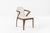 Modrest Falcon Mid Century Walnut And Cream Dining Chair Model VGCSCH-13068