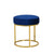 Modrest Elmont Modern Blue Velvet & Gold Stool Ottoman