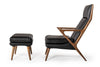 Modrest Fulton Modern Black Lounge Chair & Ottoman