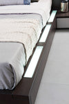 Modrest Gamma Contemporary Brown Oak Bed with Storage