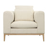 Dalia Ecru and Natural Legs Sofa ChairModel GAS1009-ECRU