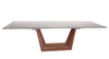 Modrest Babia Modern Smoked Glass & Walnut Extendable Dining Table