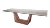 Modrest Babia Modern Smoked Glass & Walnut Extendable Dining Table