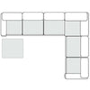 Divani Casa Garman Modern Light Grey Modular Sectional Sofa 7 Piece Sectional Model VGKKKF2651-MOD-GRY-SECT-7-Piece Sectional