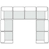 Divani Casa Garman Modern Light Grey Modular Sectional Sofa 8 Piece Sectional Model VGKKKF2651-MOD-GRY-SECT-8-Piece Sectional