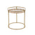 Modrest Gilcrest - Glam Brown and Gold Marble End Table