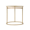 Modrest Gilcrest - Glam Brown and Gold Marble End Table