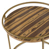 Modrest Gilcrest - Glam Brown and Gold Marble End Table