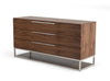 Modrest Heloise - Contemporary Walnut & Stainless Steel Dresser