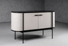 Modrest Hobart - Modern Beige Fabric & Black Metal Buffet