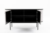 Modrest Hobart - Modern Beige Fabric & Black Metal Buffet