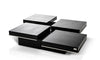 Horizon - Modern Black Crocodile Coffee Table w/ Pull Out Squares