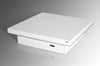 Horizon- Modern White Crocodile Coffee Table w/ Pull Out Squares