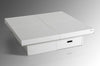 Horizon- Modern White Crocodile Coffee Table w/ Pull Out Squares