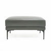 Divani Casa Jacoba - Modern Dark Grey Leather Rectangular Ottoman