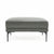 Divani Casa Jacoba - Modern Dark Grey Leather Rectangular Ottoman