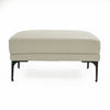 Divani Casa Jacoba - Modern Light Grey Leather Rectangular Ottoman