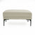 Divani Casa Jacoba - Modern Light Grey Leather Rectangular Ottoman