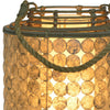 Mobias Clear Iridescent Finish and Natural Rattan Table LampModel JAV019