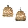 Dratini Natural Bamboo Finish Pendant Light Set Of 2 Model JAV024