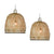 Dratini Natural Bamboo Finish Pendant Light Set Of 2 Model JAV024