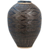 Athos Black and Natural Rattan Pot Model JP8402