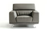 Divani Casa Brustle Modern Dark Grey Eco Leather Chair Model VGKN8334-GRY-CHR