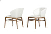 Modrest Kipling Modern Cream & Walnut Dining Chair