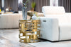 Modrest Kudo - Glam Clear Glass and Gold Glass End Table