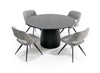 Modrest -Lander Modern Mid Century Black Oak Round Dining Table 