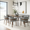 Modrest Castillo & Jordan Modern Grey Fabric & Walnut 6 Piece Dining Set Model VGMA-MIT-5303-6PC-SET