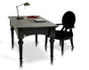 A&X Ambassador Transitional Black Crocodile Lacquer Office Desk