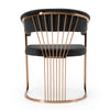 Modrest Linda Modern Black Velvet And Rosegold Dining Chair Model VGZA-Y429-RG-BLK-DC
