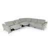 Divani Casa Lloyd - Modern Grey Fabric Sectional with Recliners + Console