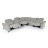Divani Casa Lloyd - Modern Grey Fabric Sectional with Recliners + Console