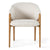 Modrest Lunde Cream Fabric And Walnut Arm Dining Chair Model VGCS-ACH-20071