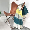 Leanne Prussian Blue, Yellow and Off White Throw Model MAL006