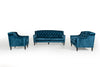 Divani Casa Carly Transitional Blue Velour Chair Model VGMB-1702-BLU-CHR